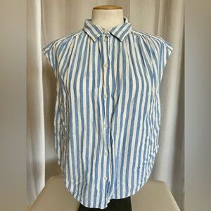 H&M Blue and White Striped Blouse